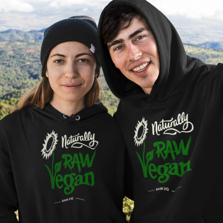Naturally Raw Vegan Premium Unisex Eco Hoodie (Light Design)