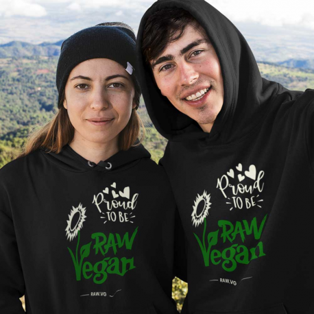 Proud To Be Raw Vegan V1 Premium Unisex Eco Hoodie (Light Design)