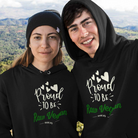 Proud To Be Raw Vegan V2 Premium Unisex Eco Hoodie (Light Design)