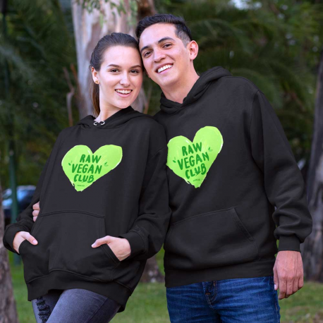 Raw Vegan Club Premium Unisex Eco Hoodie (Light Design)