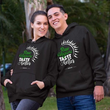 Raw Vegans Taste Better Premium Unisex Eco Hoodie (Light Design)