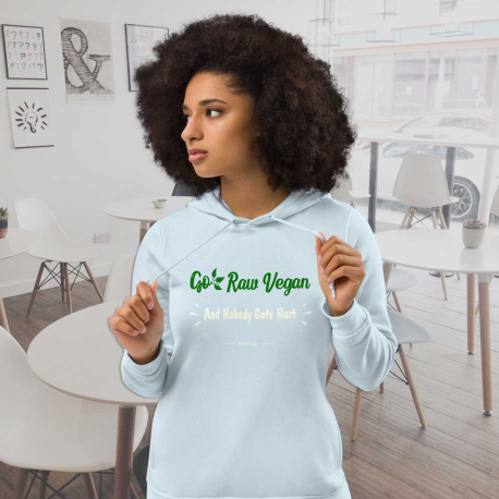 Go Raw Vegan & Nobody Gets Hurt Women's Eco Fitted Hoodie (Light Design)