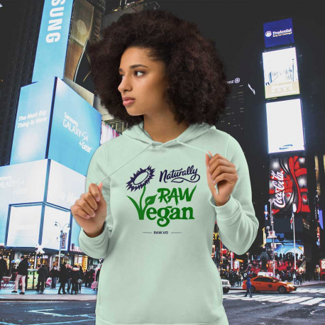 Naturally Raw Vegan Women's Eco Fitted Hoodie (Dark Design)