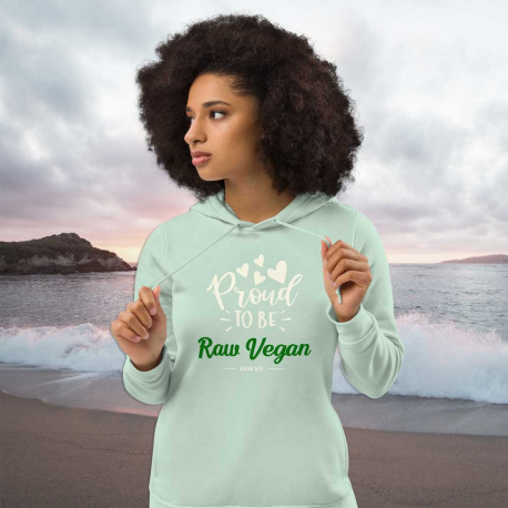 Proud To Be Raw Vegan V2 Women's Eco Fitted Hoodie (Light Design)