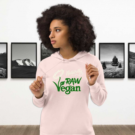 Naturally Raw Vegan Women's Eco Fitted Hoodie (Light Design)