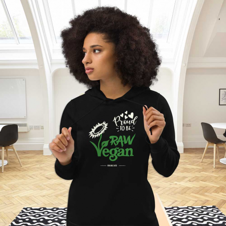 Proud To Be Raw Vegan V1 Women's Eco Fitted Hoodie (Light Design)