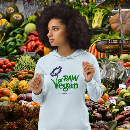 Raw Vegan Women's Eco Fitted Hoodie (Dark Design)