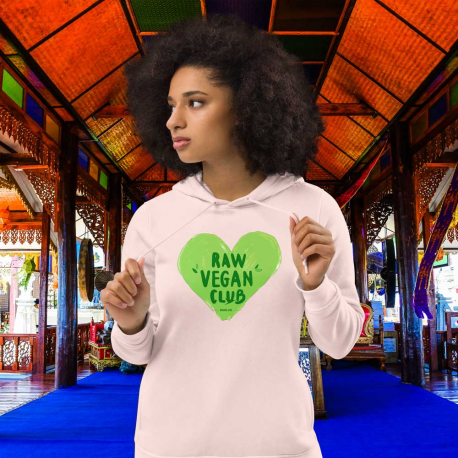 Raw Vegan Club Women's Eco Fitted Hoodie (Light Design)