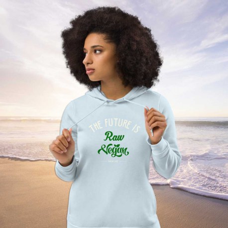 The Future Is Raw Vegan Women's Eco Fitted Hoodie (Light Design)