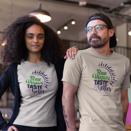 Raw Vegans Taste Better Unisex Organic Cotton T-Shirt (Dark Design)