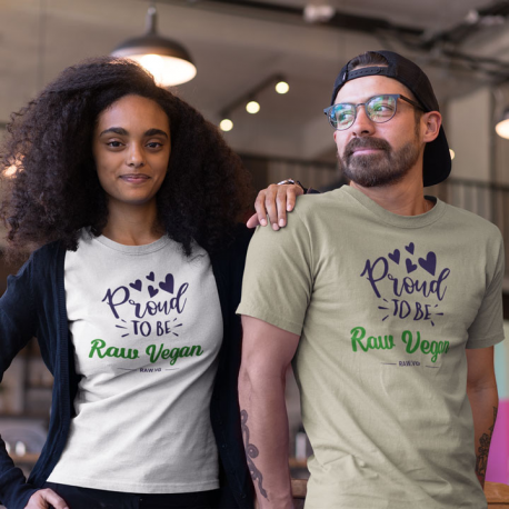 Proud To Be Raw Vegan V2 Unisex Organic Cotton T-Shirt (Dark Design)