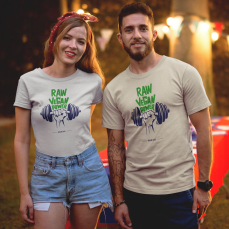 Raw Vegan Power Unisex Organic Cotton T-Shirt (Dark Design)