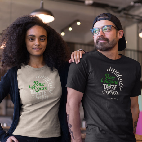 Raw Vegans Taste Better Unisex Organic Cotton T-Shirt (Light Design)