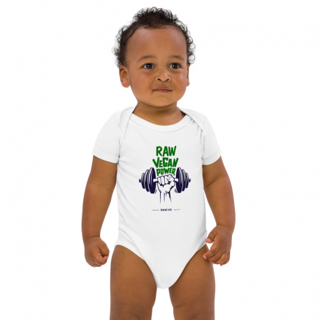 Raw Vegan Power Organic Cotton Baby Bodysuit
