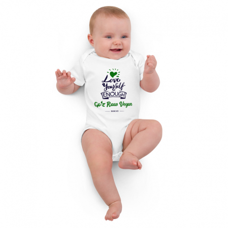 Love Yourself Enough Go Raw Vegan Organic Cotton Baby Bodysuit
