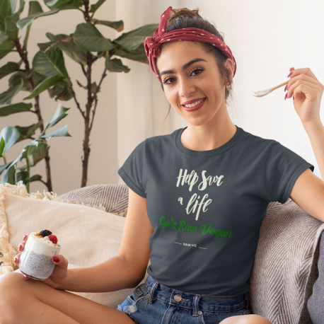 Help Save A Life Go Raw Vegan Women’s Organic Cotton T-Shirt (Light Design)