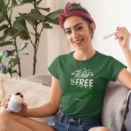 Wild & Free Raw Vegan V2 Women’s Organic Cotton T-Shirt (Light Design)