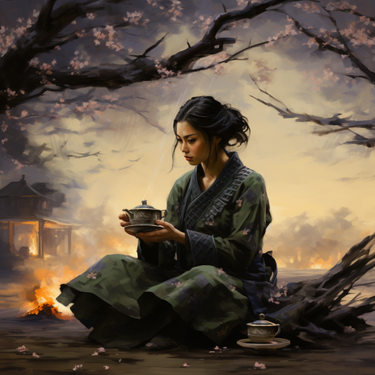 Stoic Serenity Amidst Chaos: A Visual Meditation