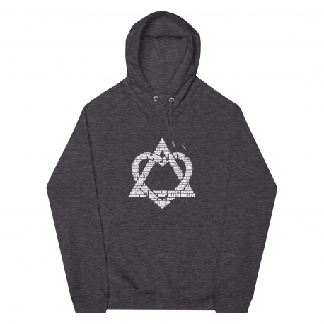 Many Hearts One Love - adult unisex eco raglan hoodie