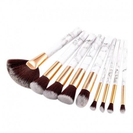 9Pcs Marble Stripe Makeup Brushes Set For Pro Mua