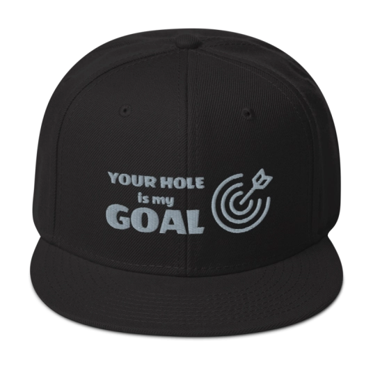 Your Hole Is My Goal With Target Gray Embroidery On Structured Flat Bill Snapback Hat