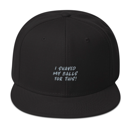 I Shaved My Balls For This Gray Embroidery On Structured Flat Bill Snapback Hat