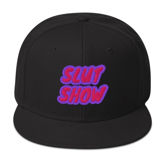 Slut Show Purple/Pink Embroidery On Structured Flat Bill Snapback Hat