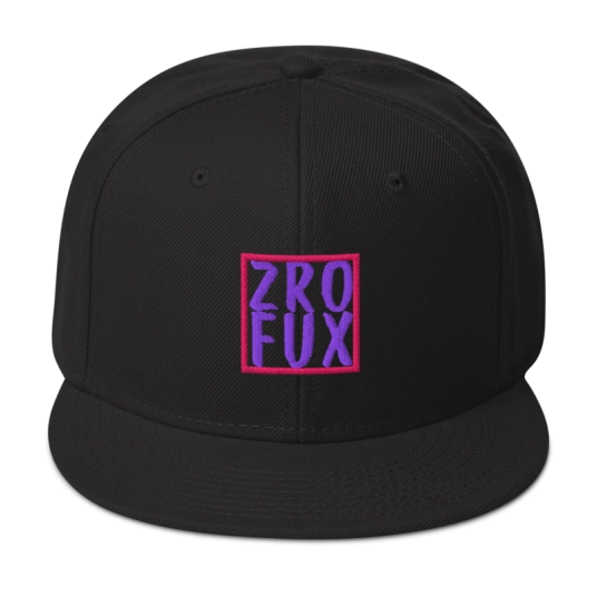 ZRO FUX Pink/Purple Embroidery On Structured Flat Bill Snapback Hat