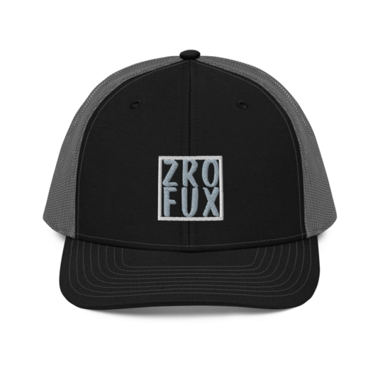 ZRO FUX Gray/White Embroidery On Richardson Trucker Hat