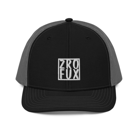 ZRO FUX White Embroidery On Richardson Trucker Hat