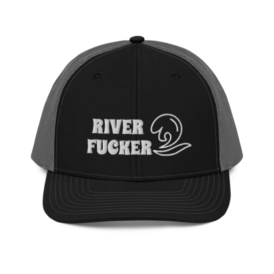 River Fucker White Embroidery On Richardson Trucker Hat