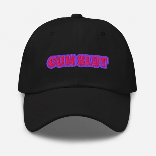 Cum Slut Pink/Purple Embroidery On Buckle Back Classic Dad Hat