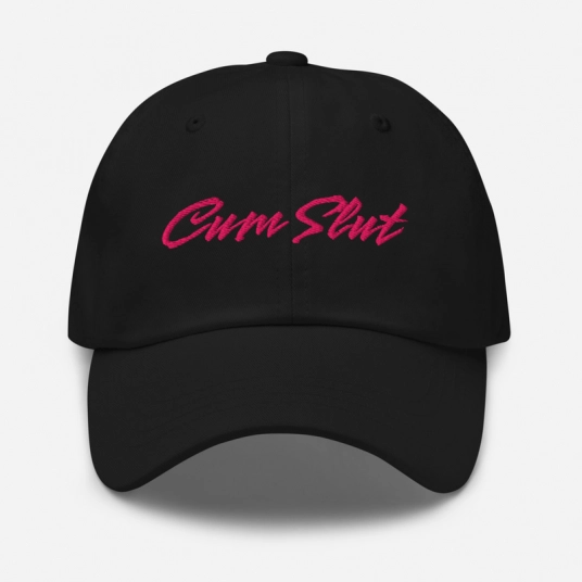Cum Slut Pink Embroidery On Buckle Back Classic Dad Hat