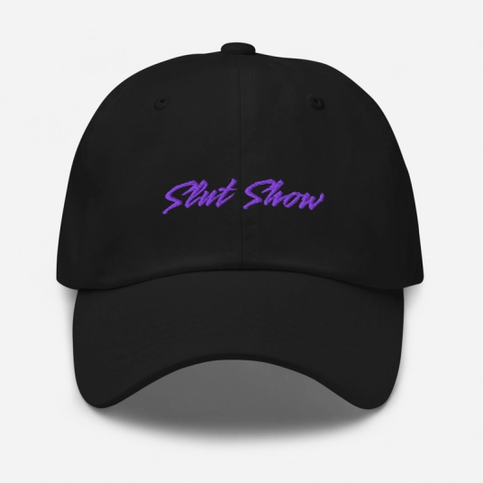 Slut Show Purple Embroidery On Buckle Back Classic Dad Hat