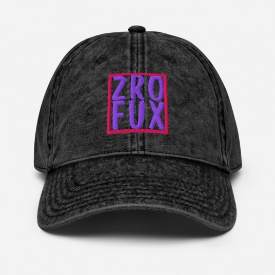 ZRO FUX Purple/Pink Embroidery on Buckle Back Unstructured Vintage Hat