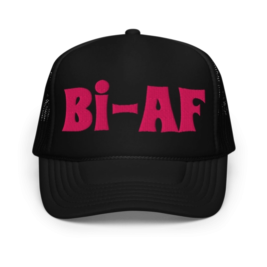 Bi-AF Pink Embroidery On Foam Trucker Hat