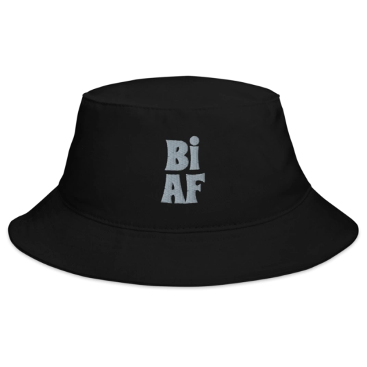 Bi AF Gray Embroidery On Bucket Hat