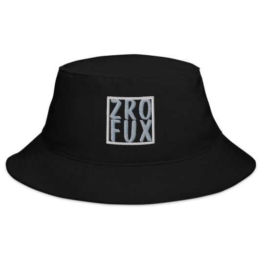 ZRO FUX Gray/White Embroidery on Bucket Hat
