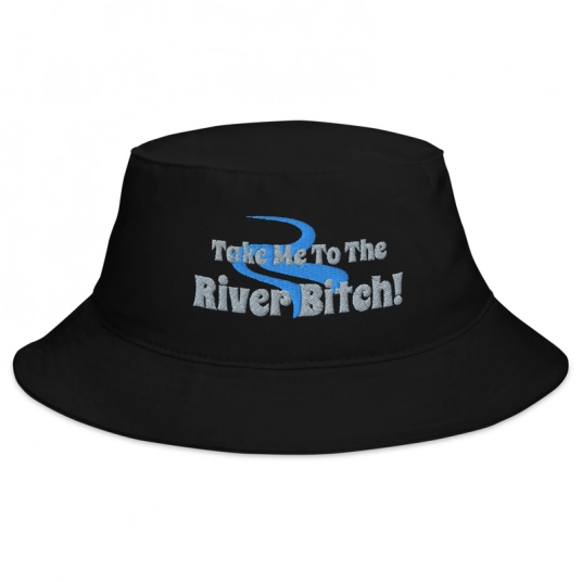 Take Me To The River Bitch Gray/Blue Embroidery on Bucket Hat