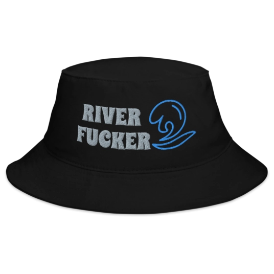 River Fucker Gray Embroidery on Bucket Hat