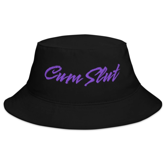 Cum Slut Purple Embroidery On Bucket Hat