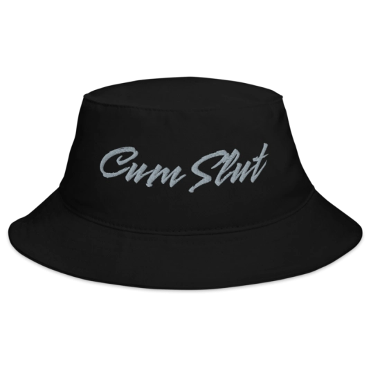 Cum Slut Gray Embroidery On Bucket Hat