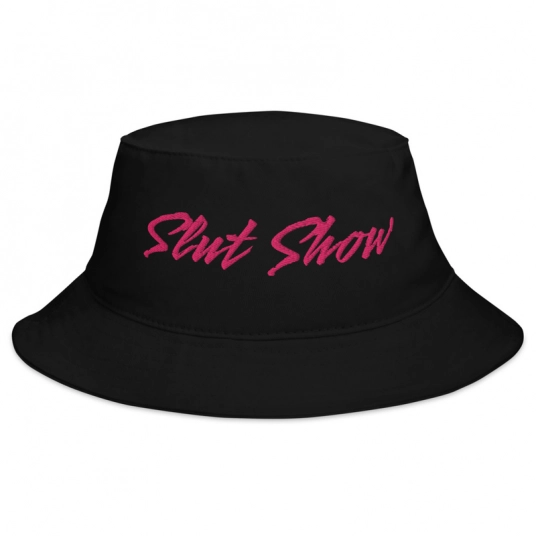 Slut Show Pink Embroidery On Bucket Hat