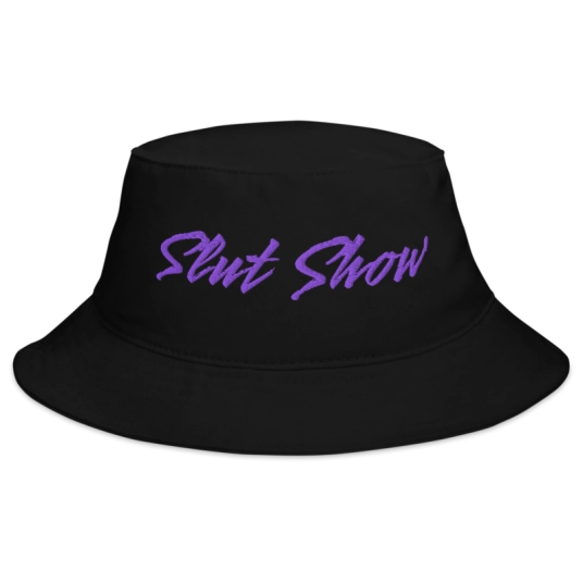 Slut Show Purple Embroidery On Bucket Hat