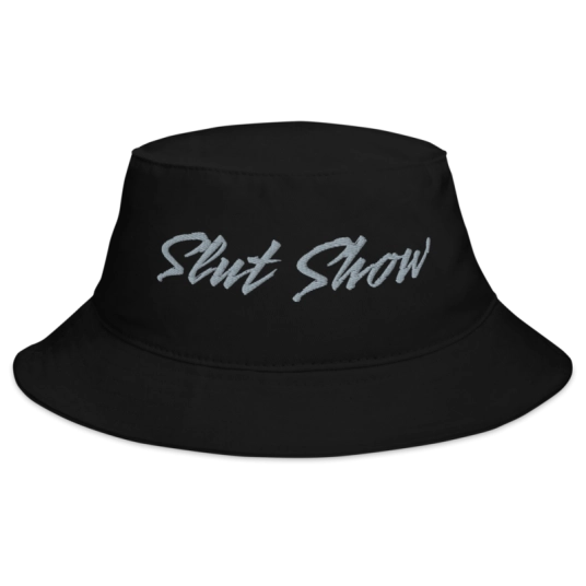 Slut Show Gray Embroidery On Bucket Hat