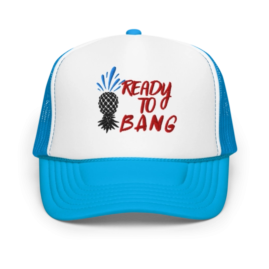 Ready To Bang Red/Black/Blue Embroidery On Foam Trucker Hat