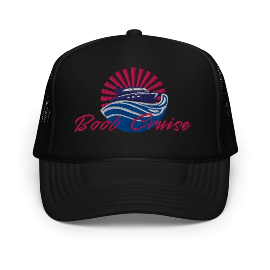 Boob Cruise Blue/Pink Embroidery On Foam Trucker Hat