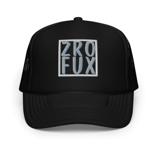 ZRO FUX Gray/White Embroidery On Foam Trucker Hat