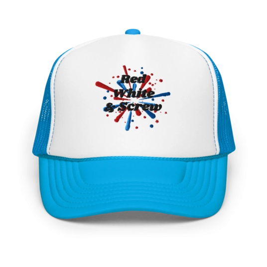 Red Wine and Screw Embroidery On Foam Trucker Hat