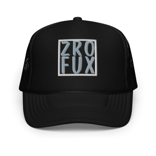 ZRO FUX Gray/White Embroidery on Foam Trucker Hat